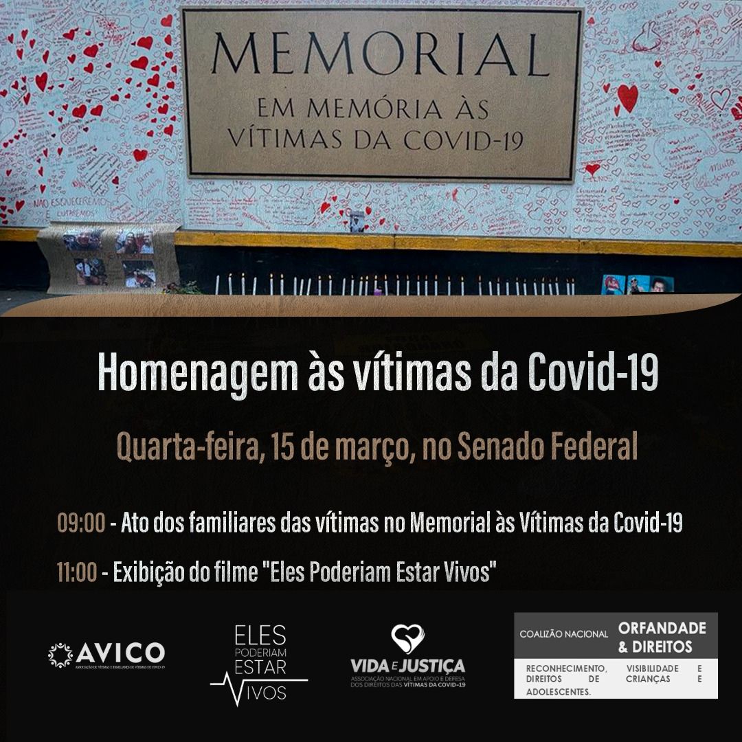 Dia Nacional em Homenagem às Vítimas da Covid-19  lembrado no Senado Federal